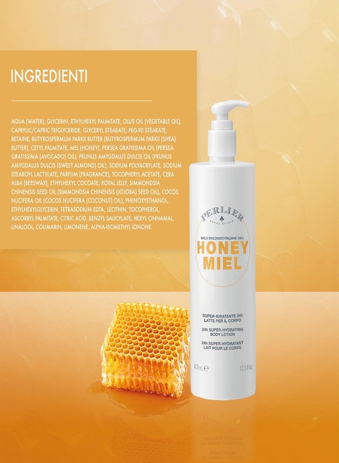 بيرليير Perlier Honey Miel Super Idratante 24h Latte Per Il Corpo Con Gelatina Reale 400 متر، لوشن الجسم فائق الترطيب 13.5 أونصة سائلة مصنوع في إيطاليا [استيراد إيطالي] - Image 3